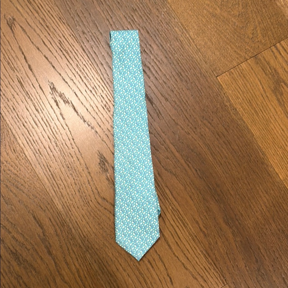 Vineyard Vines Teal Patterned Kids Tie (Keylime)